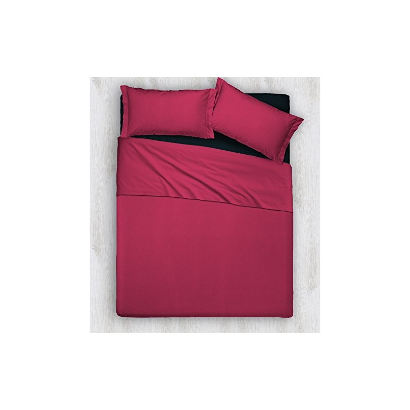 Joli Completo Letto composto da Lenzuolo Sotto con angoli ed elastici, Lenzuolo Sopra e Coppia Federe 100% Cotone Made in Ita