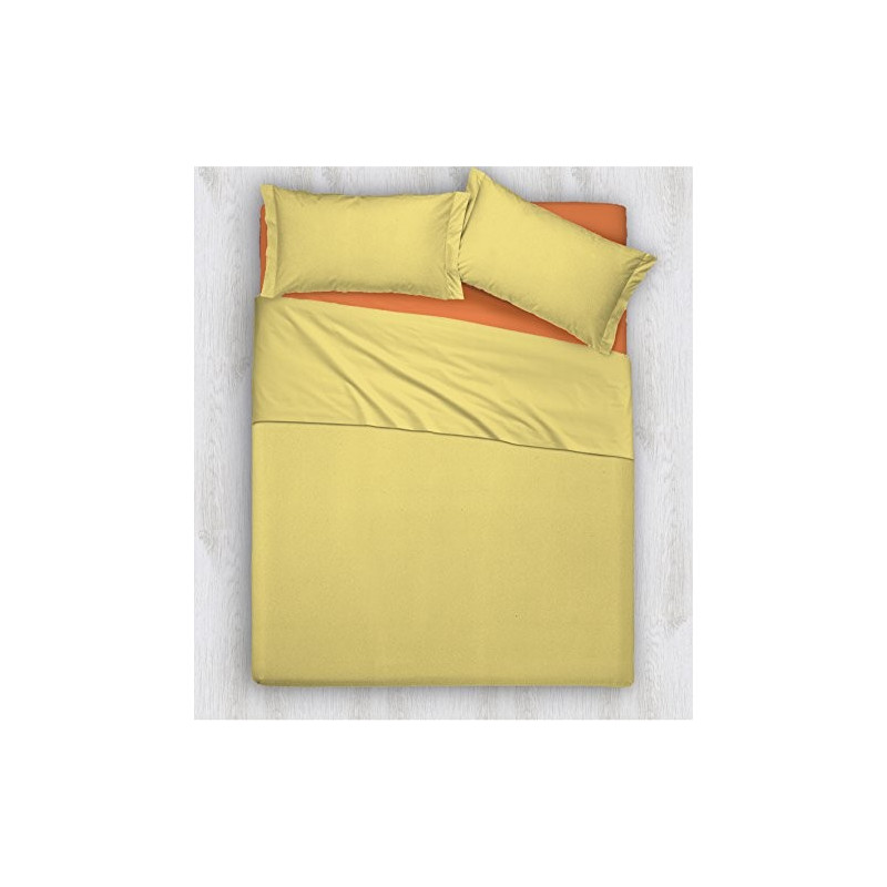 Joli Completo Letto composto da Lenzuolo Sotto con angoli ed elastici, Lenzuolo Sopra e Coppia Federe 100% Cotone Made in Ita