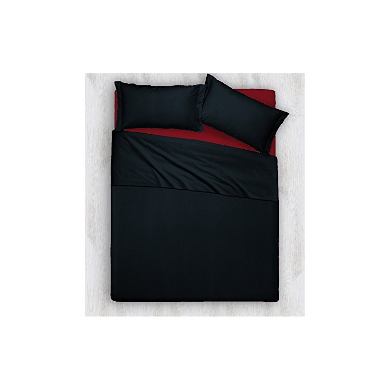 Joli Completo Letto composto da Lenzuolo Sotto con angoli ed elastici, Lenzuolo Sopra e Coppia Federe 100% Cotone Made in Ita