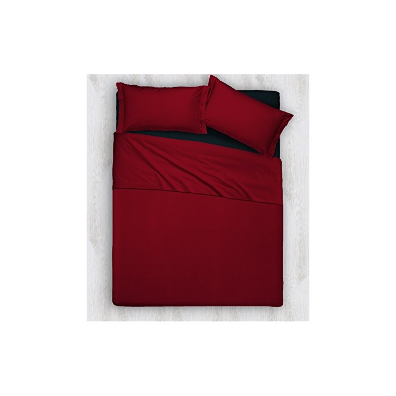 Joli Completo Letto composto da Lenzuolo Sotto con angoli ed elastici, Lenzuolo Sopra e Coppia Federe 100% Cotone Made in Ita