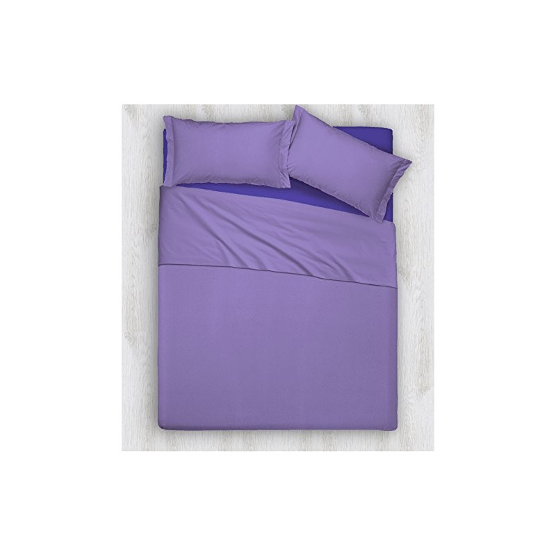 Joli Completo Letto composto da Lenzuolo Sotto con angoli ed elastici, Lenzuolo Sopra e Coppia Federe 100% Cotone Made in Ita