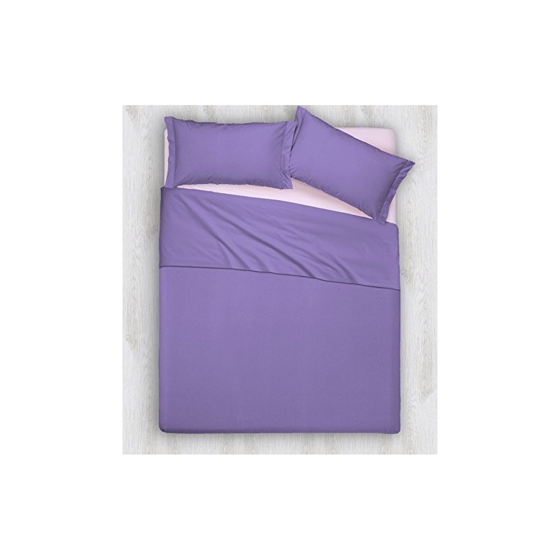 Joli Completo Letto composto da Lenzuolo Sotto con angoli ed elastici, Lenzuolo Sopra e Coppia Federe 100% Cotone Made in Ita