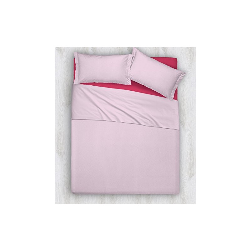 Joli Completo Letto composto da Lenzuolo Sotto con angoli ed elastici, Lenzuolo Sopra e Coppia Federe 100% Cotone Made in Ita