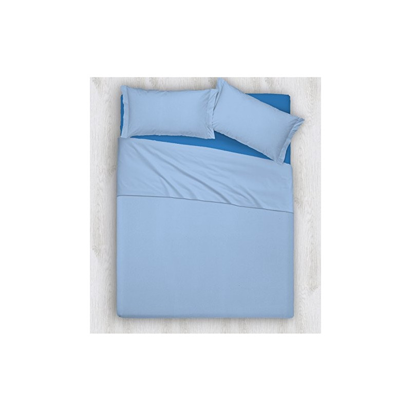 Joli Completo Letto composto da Lenzuolo Sotto con angoli ed elastici, Lenzuolo Sopra e Coppia Federe 100% Cotone Made in Ita