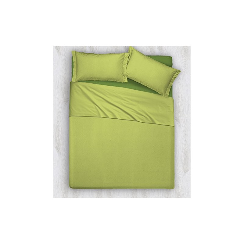 Joli Completo Letto composto da Lenzuolo Sotto con angoli ed elastici, Lenzuolo Sopra e Coppia Federe 100% Cotone Made in Ita