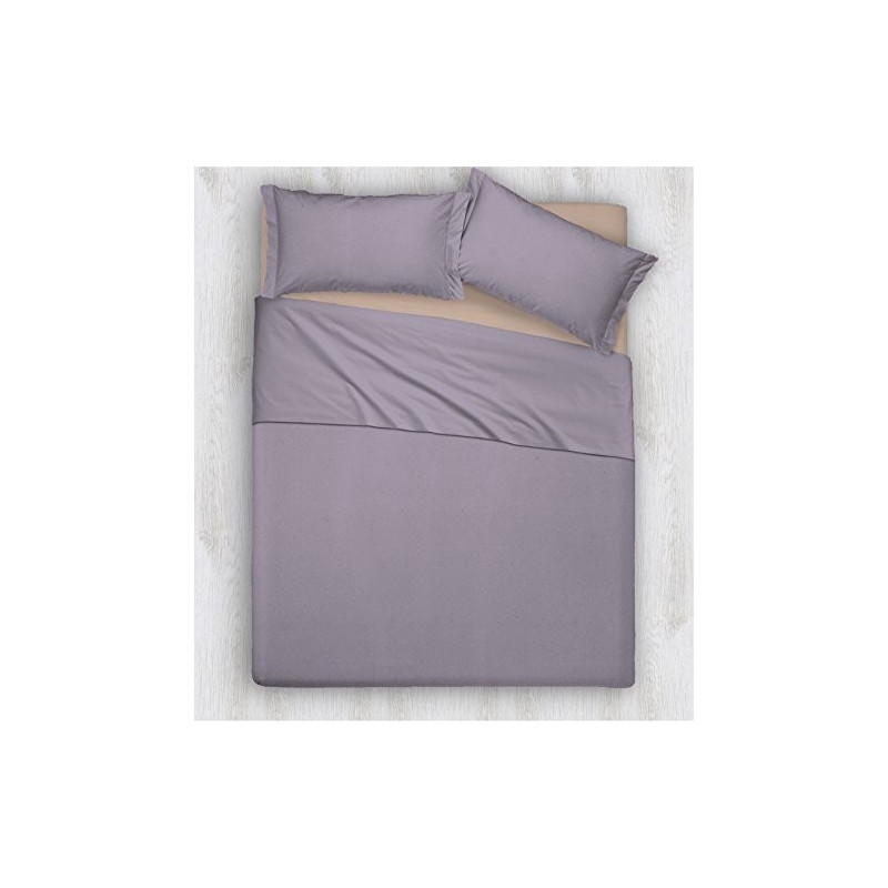 Joli Completo Letto composto da Lenzuolo Sotto con angoli ed elastici, Lenzuolo Sopra e Coppia Federe 100% Cotone Made in Ita