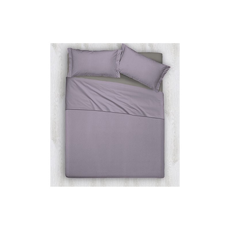 Joli Completo Letto composto da Lenzuolo Sotto con angoli ed elastici, Lenzuolo Sopra e Coppia Federe 100% Cotone Made in Ita