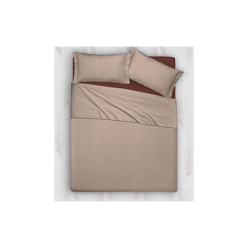 Joli Completo Letto composto da Lenzuolo Sotto con angoli ed elastici, Lenzuolo Sopra e Coppia Federe 100% Cotone Made in Ita