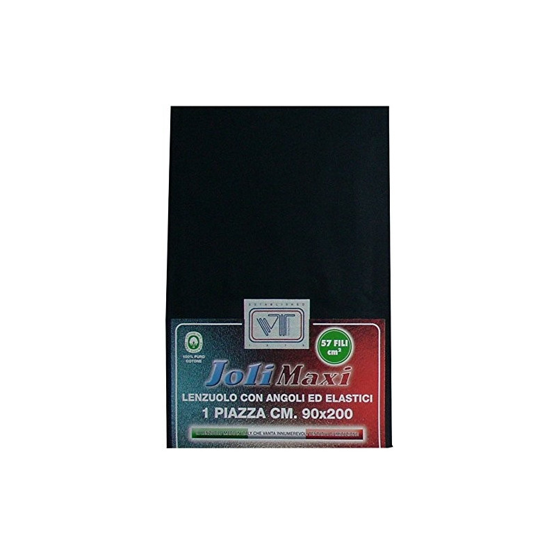 Joli Lenzuolo Sotto con Angoli ed Elastici 100% cotone misura SINGOLO cm 90x200 altezza materasso cm 25 - 21 COLORAZIONI - Ma