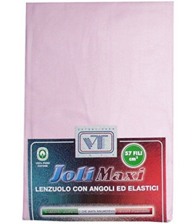 Joli Lenzuolo Sotto con Angoli ed Elastici ed Elastici ed elastici 100% cotone misura PIAZZA E MEZZA cm 130x200 altezza mater