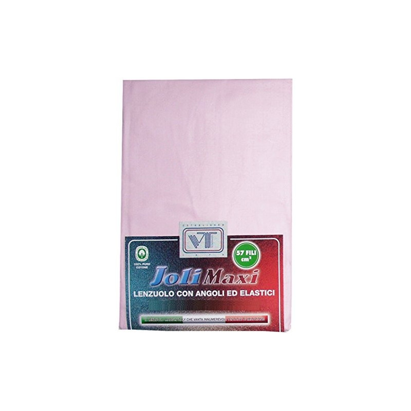 Joli Lenzuolo Sotto con Angoli ed Elastici ed Elastici ed elastici 100% cotone misura PIAZZA E MEZZA cm 130x200 altezza mater