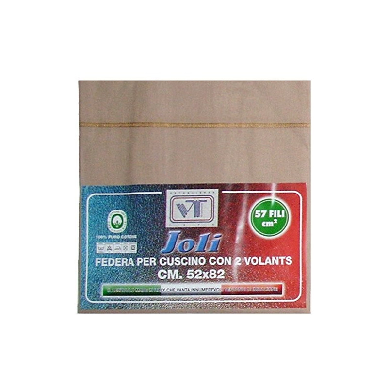 Joli Coppia Federe con 3 bottoni 100% cotone misura cm 50x80 - 21 COLORAZIONI - Made in Italy 57 fili al cm2