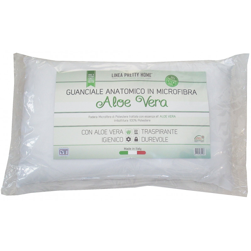 Guanciale ALOE VERA con Trattamento all'Essenza di Aloe Vera Dimensioni cm 50x80 altezza 18 cm 100% MADE IN ITALY