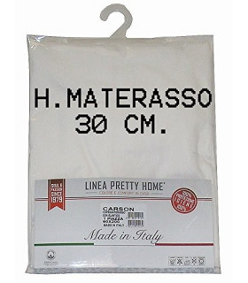 Coprimaterasso Carson Maxi Sanforizzato 100% Cotone altezza Materasso cm 30 Made in Italy