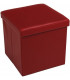Pouf Contenitore Scatola Sgabello Poggiapiedi Pieghevole Salvaspazio in Ecopelle cm 38x38x38 Eddy