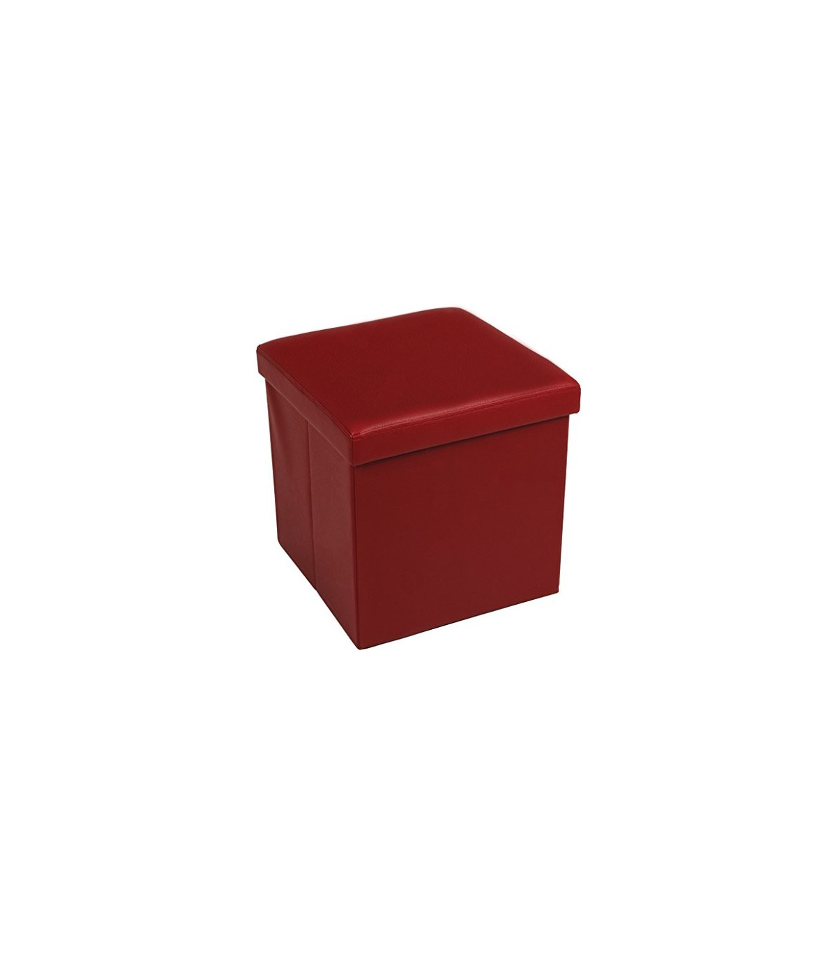 Pouf Contenitore Scatola Sgabello Poggiapiedi Pieghevole Salvaspazio in Ecopelle cm 38x38x38 Eddy