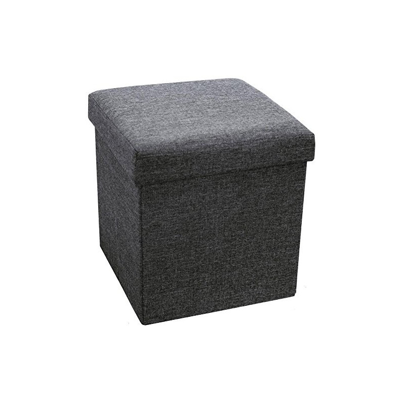 Pouf Contenitore Scatola Sgabello Poggiapiedi Pieghevole Salvaspazio in Poliestere cm 38x38x38 John