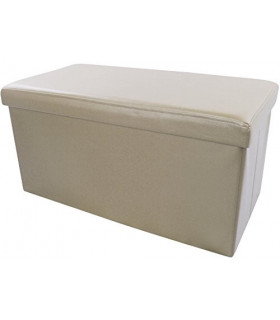 Pouf Contenitore Scatola Sgabello Poggiapiedi Pieghevole Salvaspazio in Ecopelle cm 76x38x38 Frank
