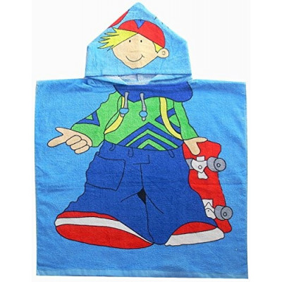 Telo Mare con Cappuccio Poncho Baby cm 60x120 in Cotone 100%