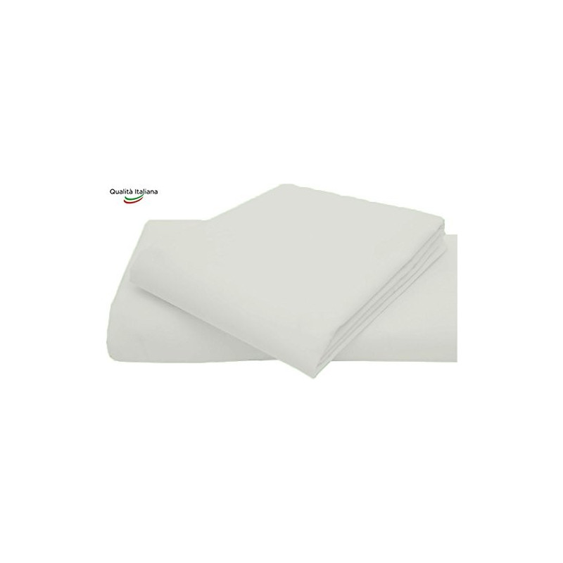 Joli Baby Lenzuolino Sopra 100% cotone Misura cm 120x180 colore BIANCO Made in Italy 57 fili al cm2