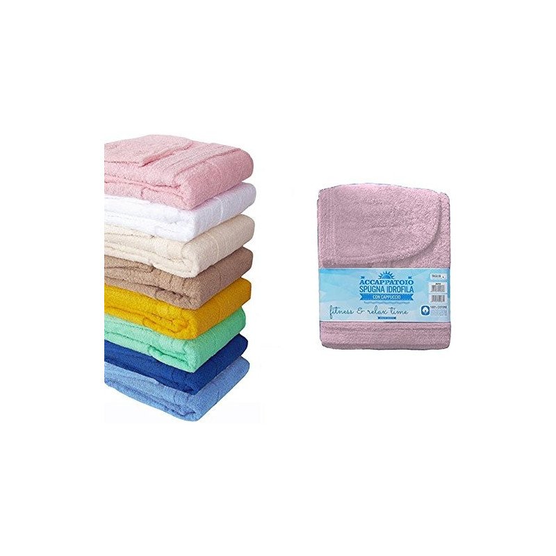 Accappatoio in spugna Tinta Unita TAGLIA SMLXLXXL DISPONIBILE IN 8 COLORI