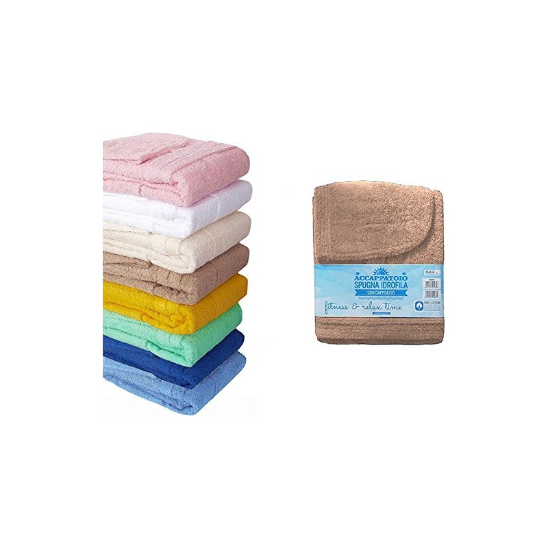 Accappatoio in spugna Tinta Unita TAGLIA SMLXLXXL DISPONIBILE IN 8 COLORI
