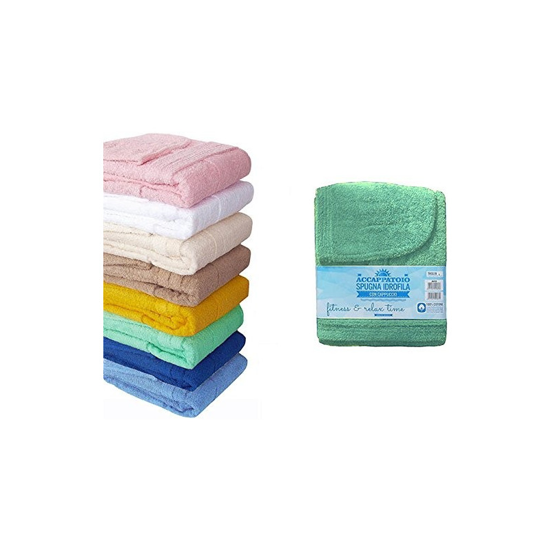 Accappatoio in spugna Tinta Unita TAGLIA SMLXLXXL DISPONIBILE IN 8 COLORI
