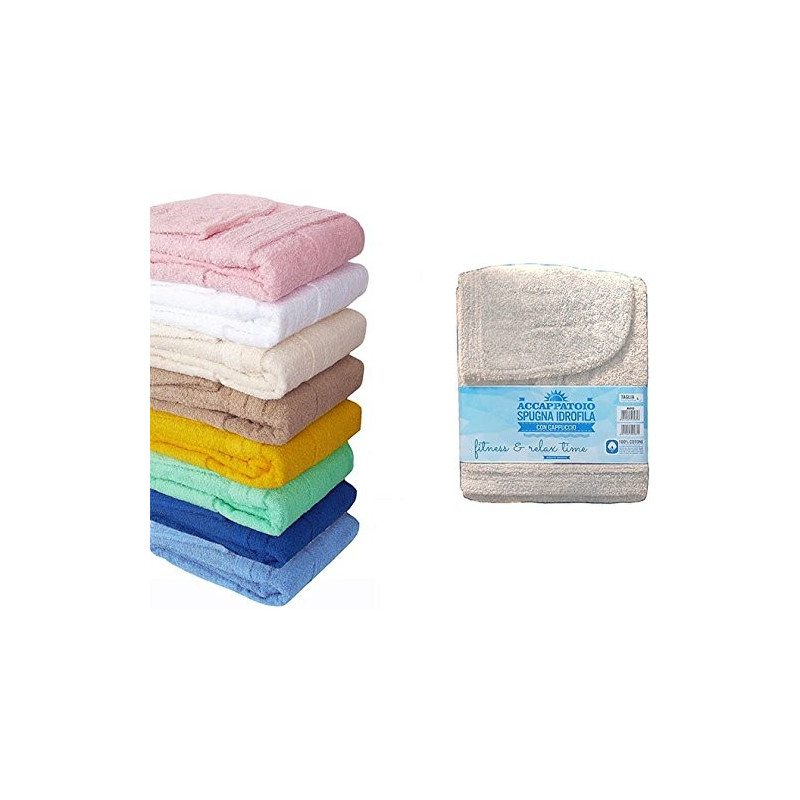 Accappatoio in spugna Tinta Unita TAGLIA SMLXLXXL DISPONIBILE IN 8 COLORI