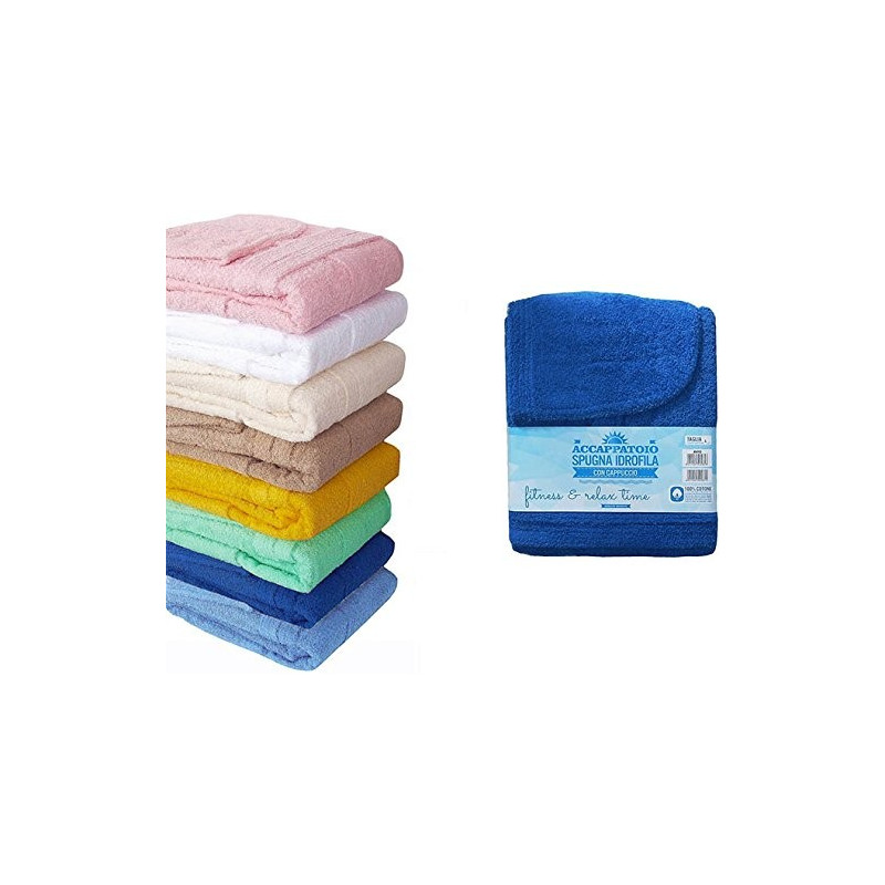 Accappatoio in spugna Tinta Unita TAGLIA SMLXLXXL DISPONIBILE IN 8 COLORI