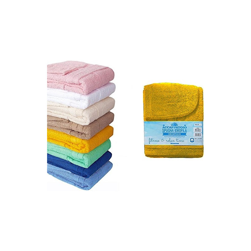 Accappatoio in spugna Tinta Unita TAGLIA SMLXLXXL DISPONIBILE IN 8 COLORI