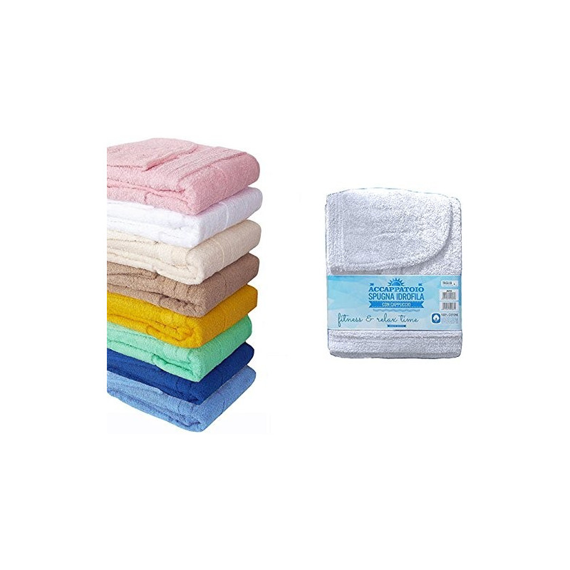 Accappatoio in spugna Tinta Unita TAGLIA SMLXLXXL DISPONIBILE IN 8 COLORI