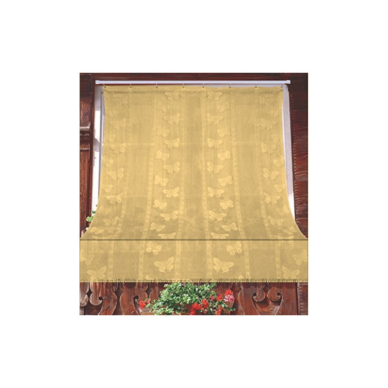 Tenda Zanzariera Jacquard Disegno Farfalla Resistente Antimosche 100% Poliestere misura 150x250 cm Colore Arancio