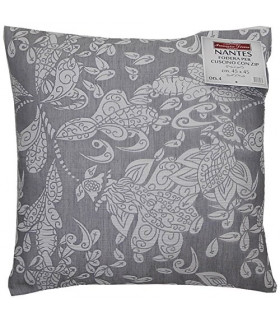 Nantes Cuscino Imbottito Sfoderabile con Zip in Tessuto 100% Poliestere cm 45x45 Dis 4 Grigio Scuro