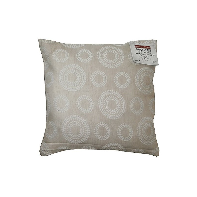 Nantes Cuscino Imbottito Sfoderabile con Zip in Tessuto 100% Poliestere cm 45x45 Dis 4 Grigio Scuro
