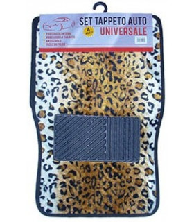 Tappeti auto universali set 4 pezzi 2 anteriori 2 posteriori in feltro 6109 zebrato