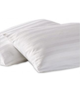 Coppia Federe Copriguanciale Fodere Salva e Copri Cuscino Bianche in 100% Morbido Cotone Fasciato Misura cm 50x80