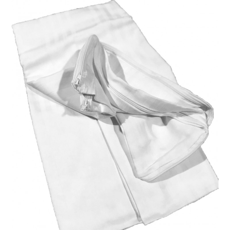 Coppia Federe Copriguanciale Fodere Salva e Copri Cuscino Bianche in 100% Morbido Cotone Fasciato Misura cm 50x80