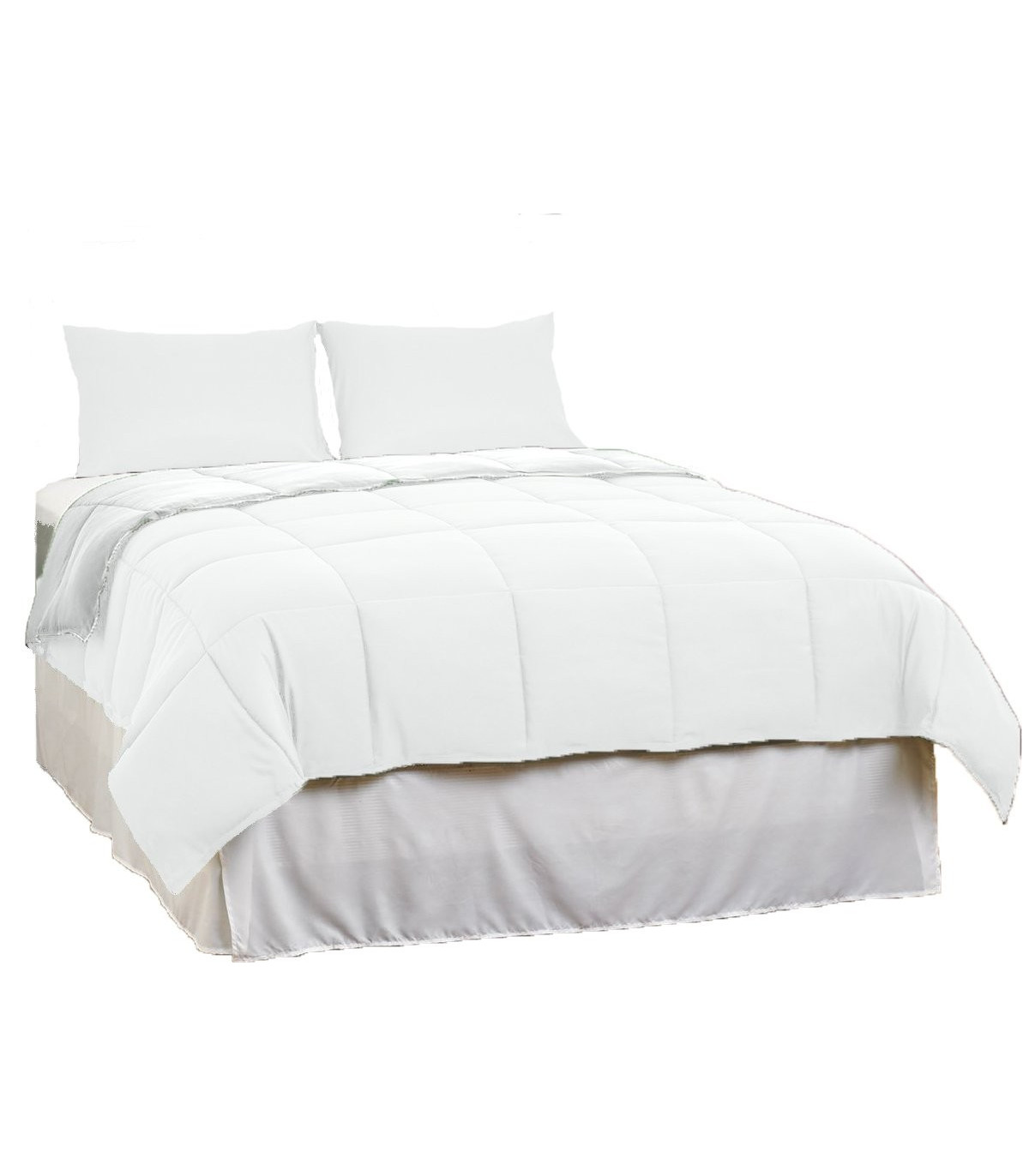 Piumino Letto Invernale in Microfibra Morbidissima da 300 gr mq Misura Letto 1 Piazza Singolo cm 155x200 Colore Bianco