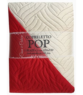 Copriletto Trapuntato Pop Misura Una Piazza e Mezza 210x250 cm Telo Arredo Copridivano 2 Posti Colore Beige Tortora Double Fa