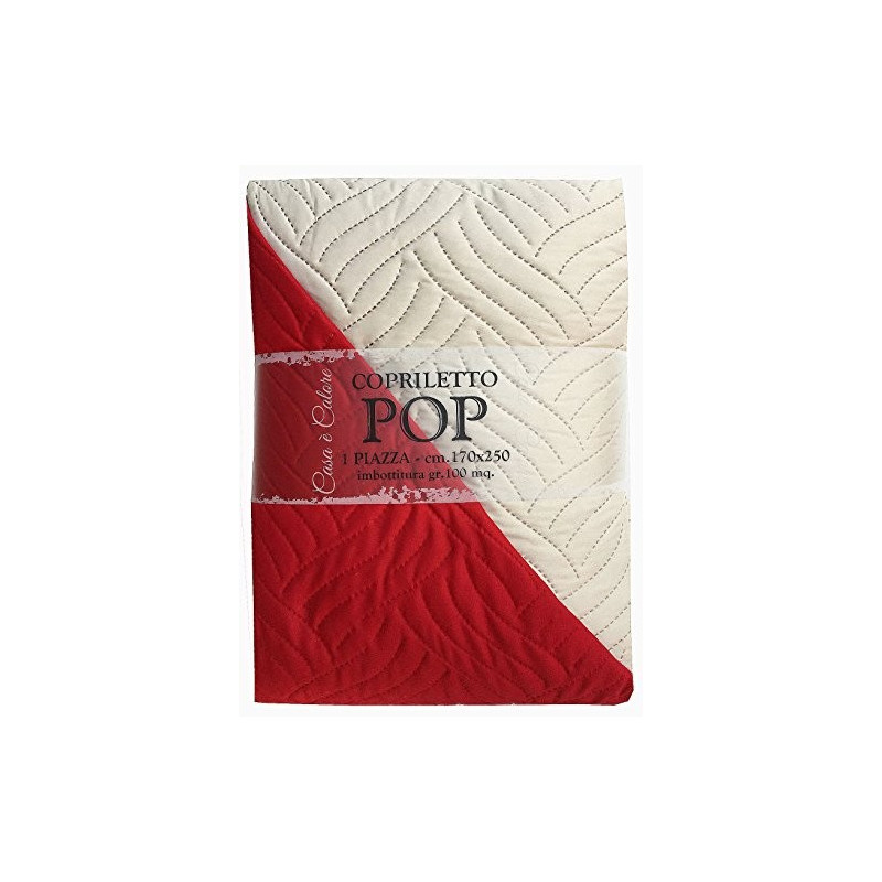 Copriletto Trapuntato Pop Misura Una Piazza e Mezza 210x250 cm Telo Arredo Copridivano 2 Posti Colore Beige Tortora Double Fa