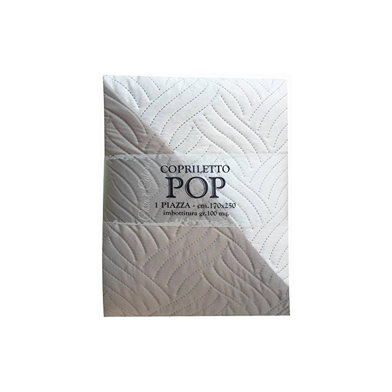 Copriletto Trapuntato Pop Misura Una Piazza e Mezza 210x250 cm Telo Arredo Copridivano 2 Posti Colore Beige Tortora Double Fa
