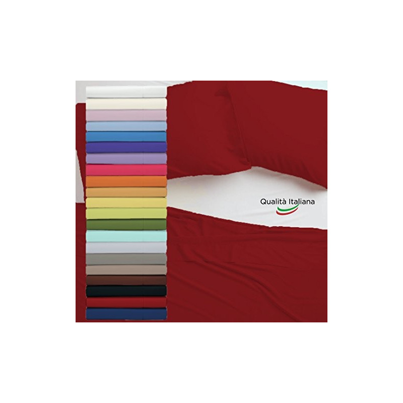 Joli Lenzuolo Sopra 100% cotone misura MATRIMONIALE cm 270x300 - 21 COLORAZIONI - Made in Italy 57 fili al cm2