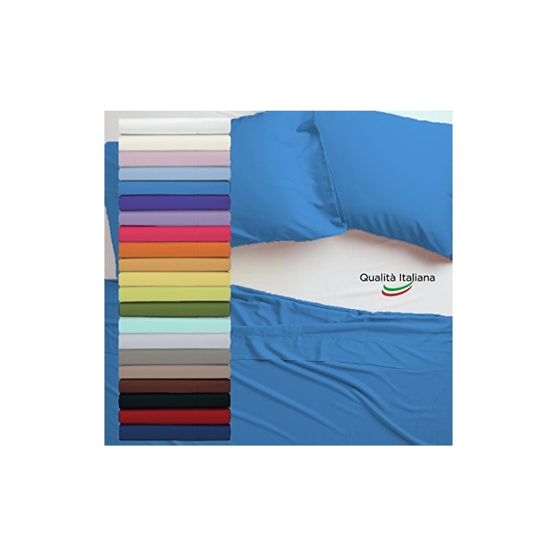 Joli Lenzuolo Sopra 100% cotone misura MATRIMONIALE cm 270x300 - 21 COLORAZIONI - Made in Italy 57 fili al cm2