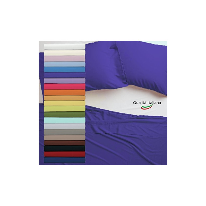 Joli Lenzuolo Sopra 100% cotone misura SINGOLO cm 150x300 colore BIANCO Made in Italy 57 fili al cm2