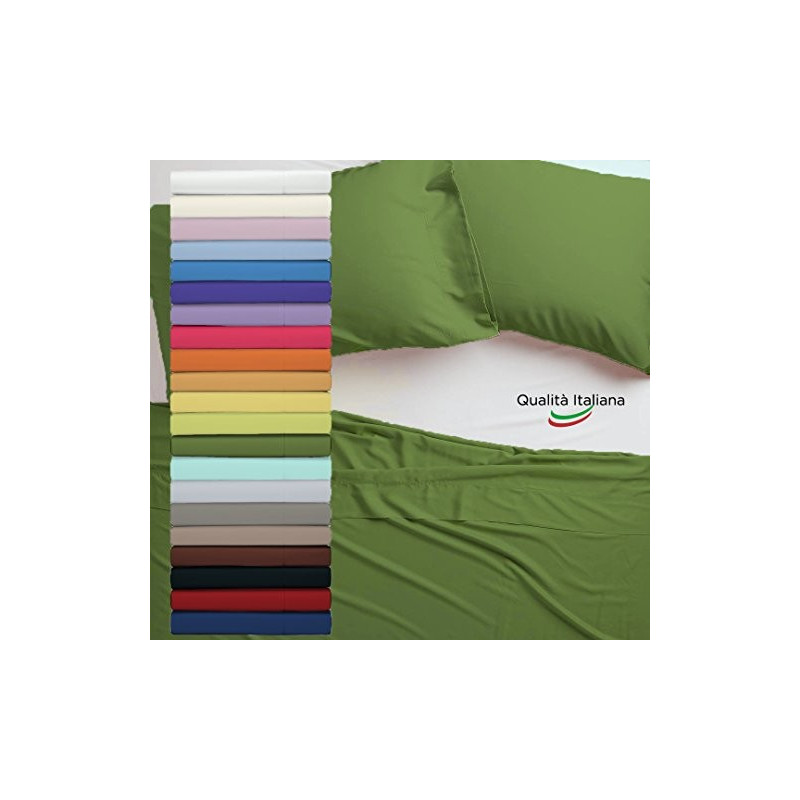 Joli Lenzuolo Sopra 100% cotone misura PIAZZA E MEZZA cm 180x300 - 21 COLORAZIONI - Made in Italy 57 fili al cm2