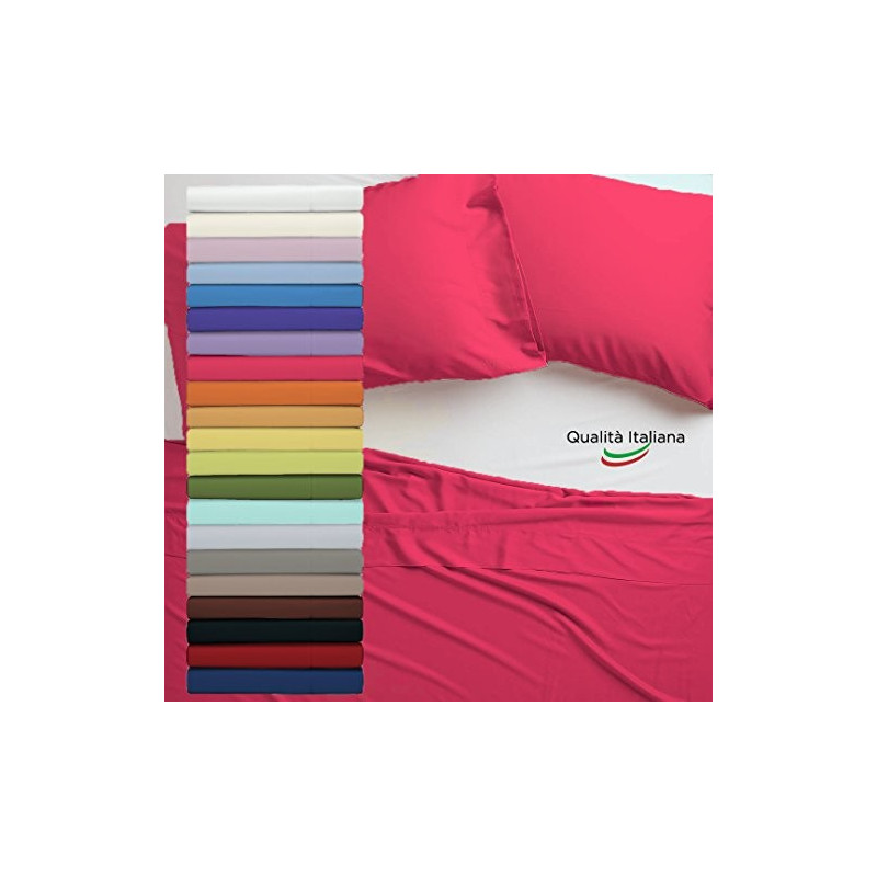 Joli Lenzuolo Sopra 100% cotone misura PIAZZA E MEZZA cm 180x300 - 21 COLORAZIONI - Made in Italy 57 fili al cm2