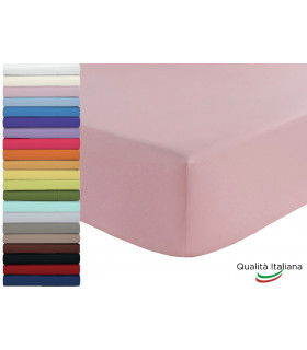 Joli Lenzuolo Sotto con Angoli ed Elastici 100% cotone misura MATRIMONIALE cm 180x200 altezza materasso cm 25 colore BIANCO M