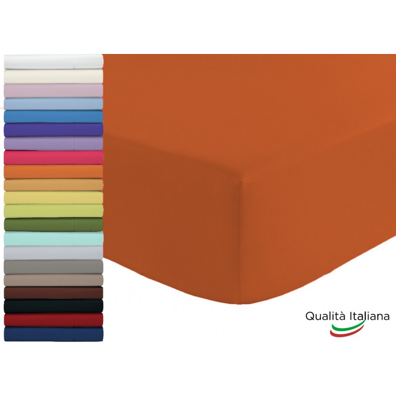 Joli Lenzuolo Sotto con Angoli ed Elastici 100% cotone misura MATRIMONIALE cm 180x200 altezza materasso cm 25 colore BIANCO M