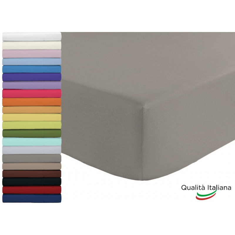 Joli Lenzuolo Sotto con Angoli ed Elastici 100% cotone misura MATRIMONIALE cm 180x200 altezza materasso cm 25 colore BIANCO M