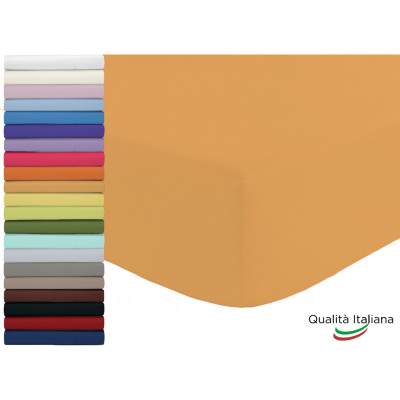 Joli Lenzuolo Sotto con Angoli ed Elastici 100% cotone misura MATRIMONIALE cm 180x200 altezza materasso cm 25 colore BIANCO M